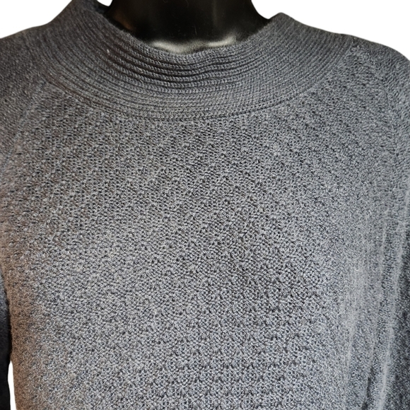 Yvos Womens Angora Rabbit Hair Blend Sweater Blue Grey Sheath Dress Size Large - Picture 7 of 10